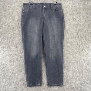 Talbots Jeans Womens 10 Petite Gray Flawless Five Pocket Boyfriend Cropped Capri